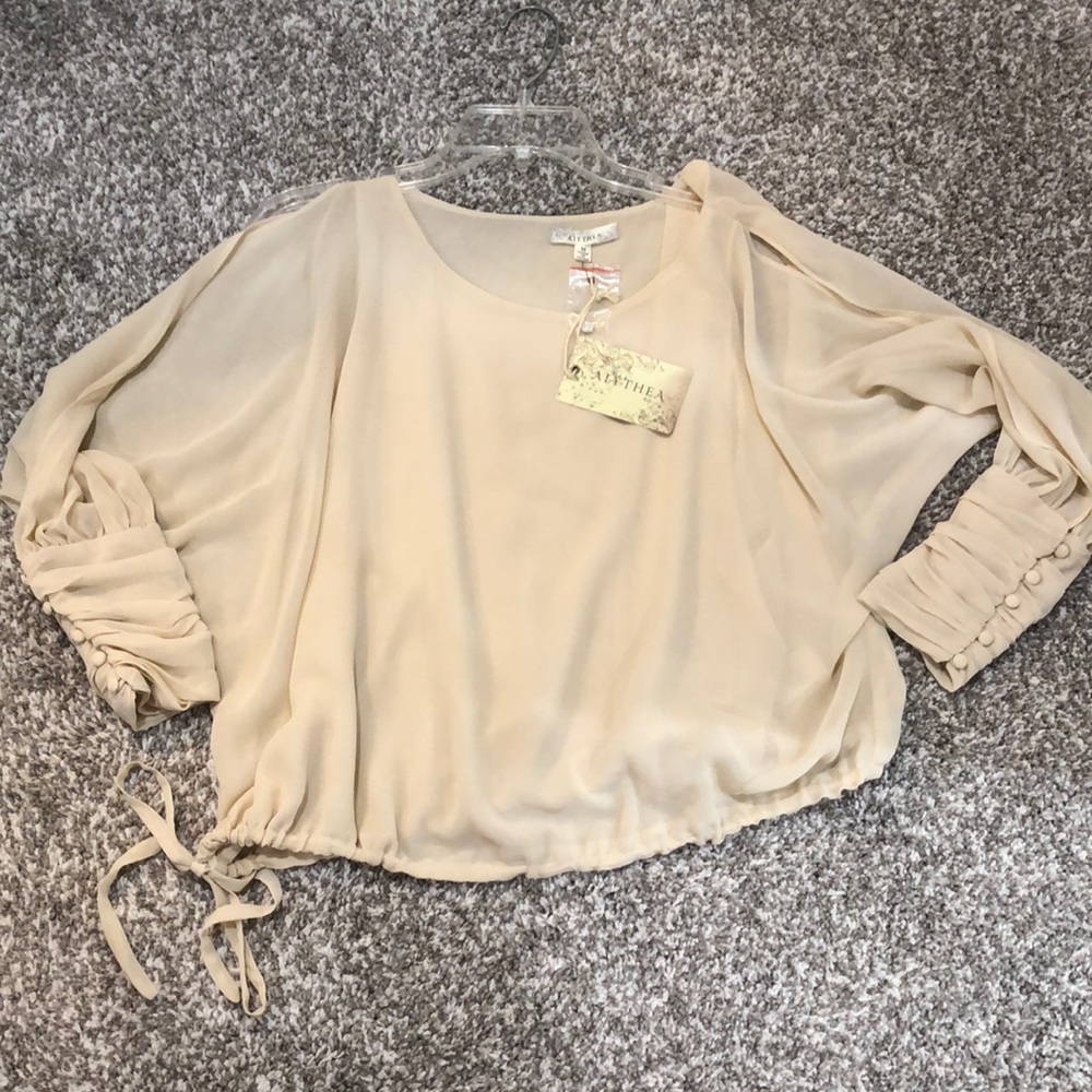 Cream Open Shoulder Alythea Shirt